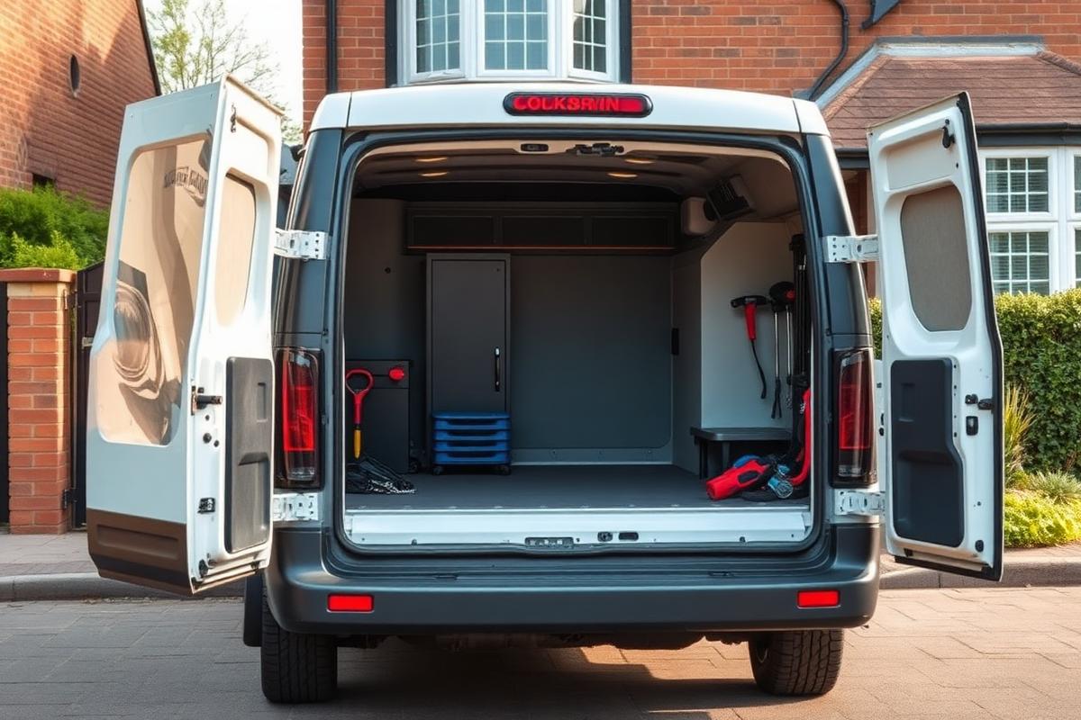 Countywide Locksmiths service van parked outside a property in Taunton