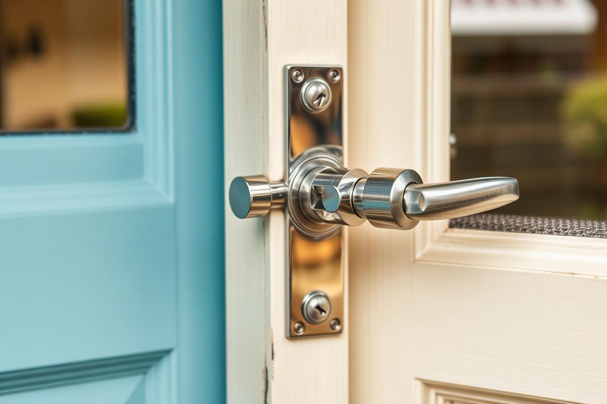 High security door lock fitted to a residential front door